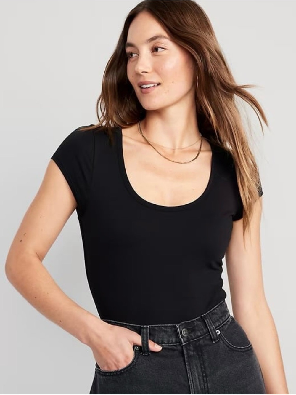 Old Navy Women's Black Scoop Neck Short Sleeve Top size XL